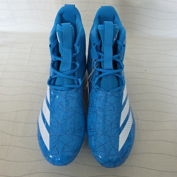 Adidas Mens ADIZERO Chaos Football Cleats Blue/White Shoes IF9718 Size 8.5 NEW
